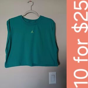 Nike Jordan Teal Cropped Muscle Tank - Women's